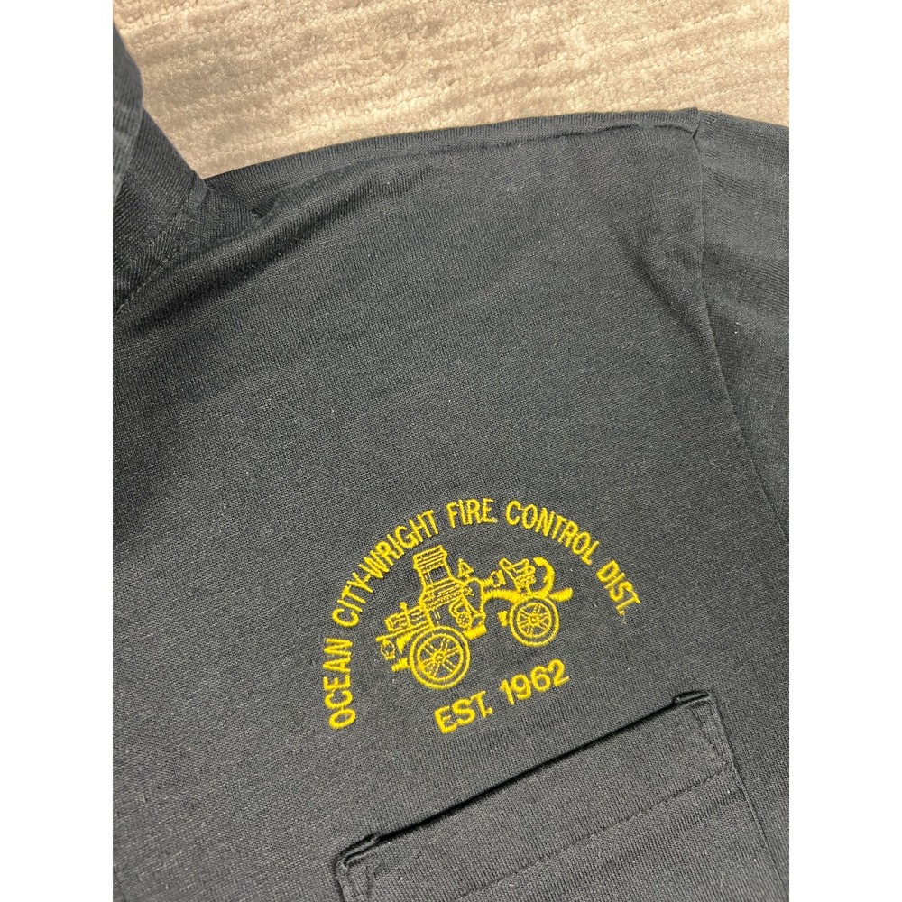 Hartwell Polo Shirt Mens XXL Black Ocean City-Wright Fire Dist Vintage Made USA - Picture 4 of 10